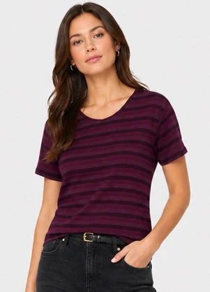 Infinita Cor - Blusa Feminina em Malha Isla Roxo - INFINITA COR