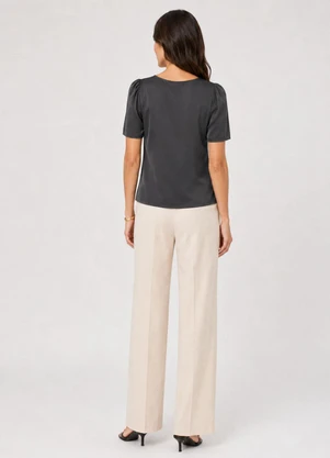 Infinita Cor - Blusa Feminina em Malha Langui Cinza - INFINITA COR