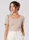 Infinita Cor - Blusa Feminina em Malha Langui Marrom - variação: Marrom