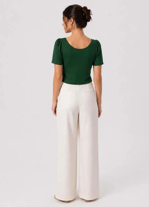 Infinita Cor - Blusa Feminina em Malha Langui Verde - INFINITA COR