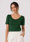Infinita Cor - Blusa Feminina em Malha Langui Verde - variação: Verde