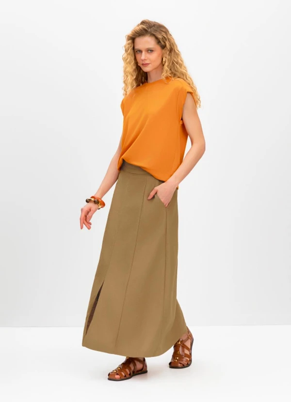 Essendi - Blusa Feminina em Malha Laranja
