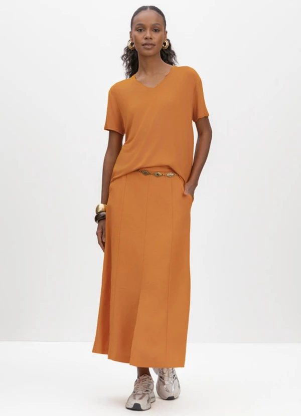 Essendi - Blusa Feminina em Malha Laranja