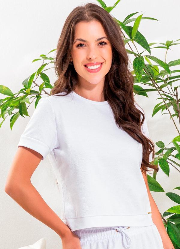 Cativa - Blusa Feminina em Malha Manga Curta Branco 1