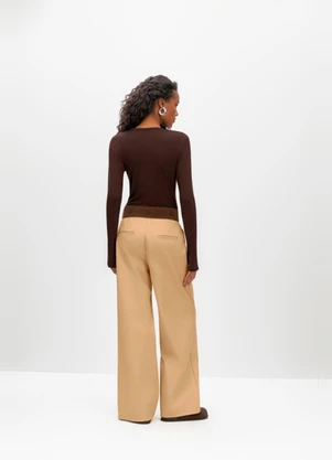 Essendi - Blusa Feminina em Malha Marrom - ESSENDI