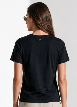 Veev - Blusa Feminina em Malha Modal e Decote V Preto - VEEV