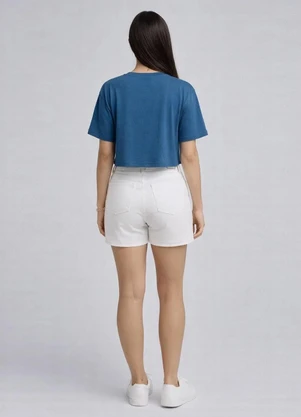 Infinita Cor - Blusa Feminina em Malha Poliéster Azul - INFINITA COR