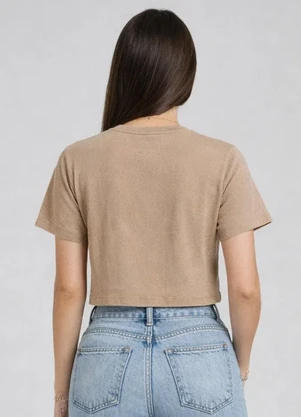 Infinita Cor - Blusa Feminina em Malha Poliéster Bege - INFINITA COR