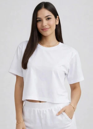 Infinita Cor - Blusa Feminina em Malha Poliéster Branco - INFINITA COR
