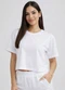 Infinita Cor - Blusa Feminina em Malha Poliéster Verde - variação: Branco