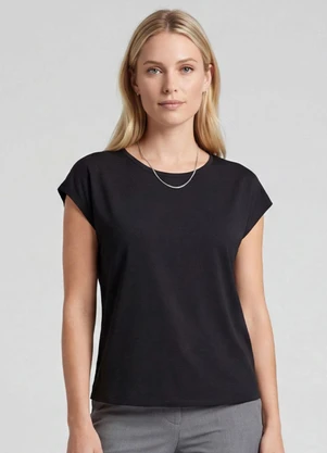 Infinita Cor - Blusa Feminina em Malha Preto - INFINITA COR