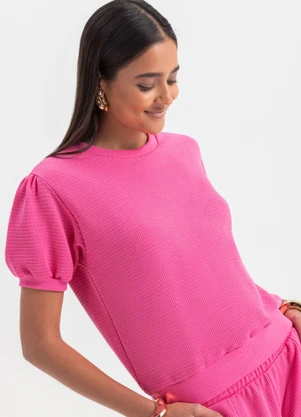 Essendi - Blusa Feminina em Malha  Rosa - ESSENDI