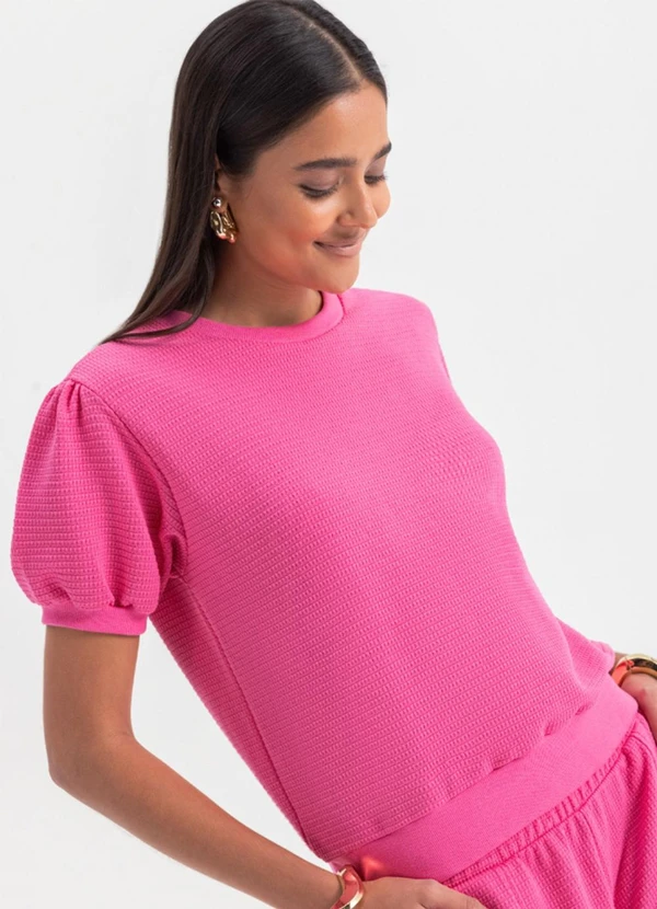 Essendi - Blusa Feminina em Malha Rosa