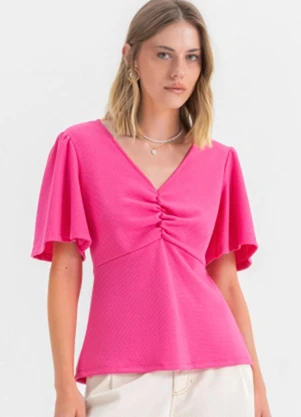 Essendi - Blusa Feminina em Malha  Rosa - ESSENDI