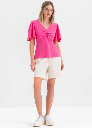 Essendi - Blusa Feminina em Malha  Rosa - ESSENDI