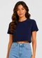 Infinita Cor - Blusa Feminina em Malha Tapirus Cinza - variação: Azul