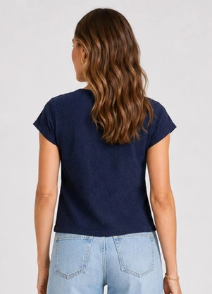 Infinita Cor - Blusa Feminina em Malha Tapirus Azul - INFINITA COR