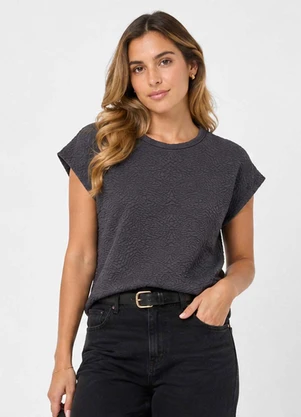 Infinita Cor - Blusa Feminina em Malha Tapirus Cinza - INFINITA COR