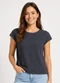 Infinita Cor - Blusa Feminina em Malha Tapirus Vermelho - variação: Cinza