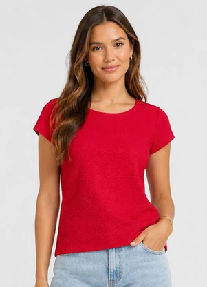 Infinita Cor - Blusa Feminina em Malha Tapirus Vermelho - INFINITA COR