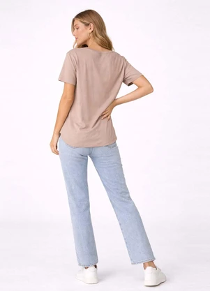 Infinita Cor - Blusa Feminina em Malha Visco Marrom - INFINITA COR