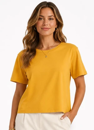Rovitex - Blusa Feminina em Malha Visco Premiere Amarelo - ROVITEX