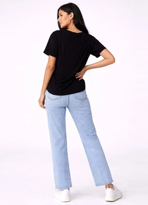 Infinita Cor - Blusa Feminina em Malha Visco Preto - INFINITA COR
