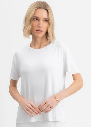 Essendi - Blusa Feminina em Malha Viscose Branco - ESSENDI