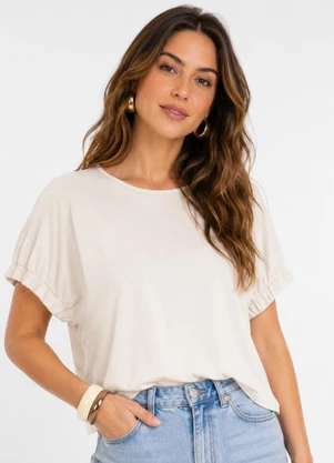 Infinita Cor - Blusa Feminina em Malha Viscose Branco - INFINITA COR