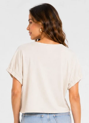Infinita Cor - Blusa Feminina em Malha Viscose Branco - INFINITA COR