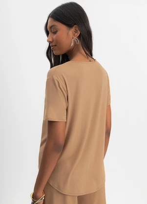 Essendi - Blusa Feminina em Malha Viscose Marrom - ESSENDI