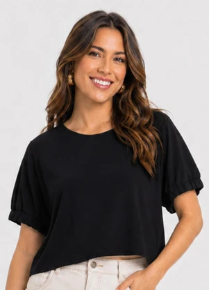 Infinita Cor - Blusa Feminina em Malha Viscose Preto - INFINITA COR