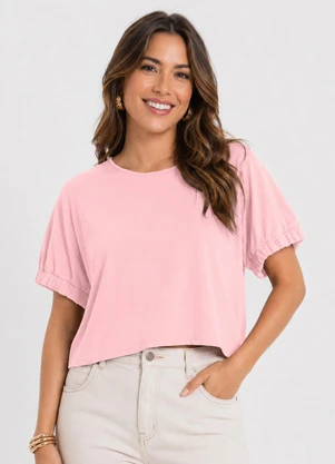 Infinita Cor - Blusa Feminina em Malha Viscose Rosa - INFINITA COR