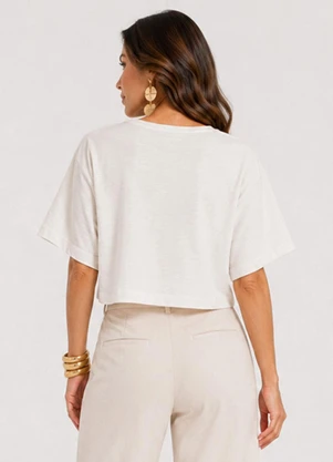 Infinita Cor - Blusa Feminina em Malhão Flamé Bege - INFINITA COR