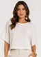 Infinita Cor - Blusa Feminina em Malhão Flamé Preto - variação: Bege