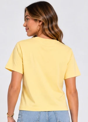 Infinita Cor - Blusa Feminina em Meia Malha Amarelo - INFINITA COR