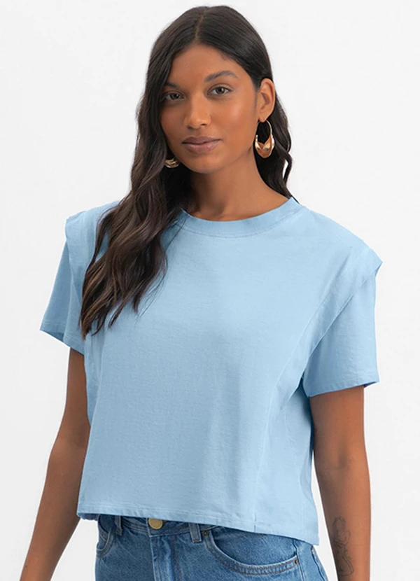 Essendi - Blusa Feminina em Meia Malha Azul 1