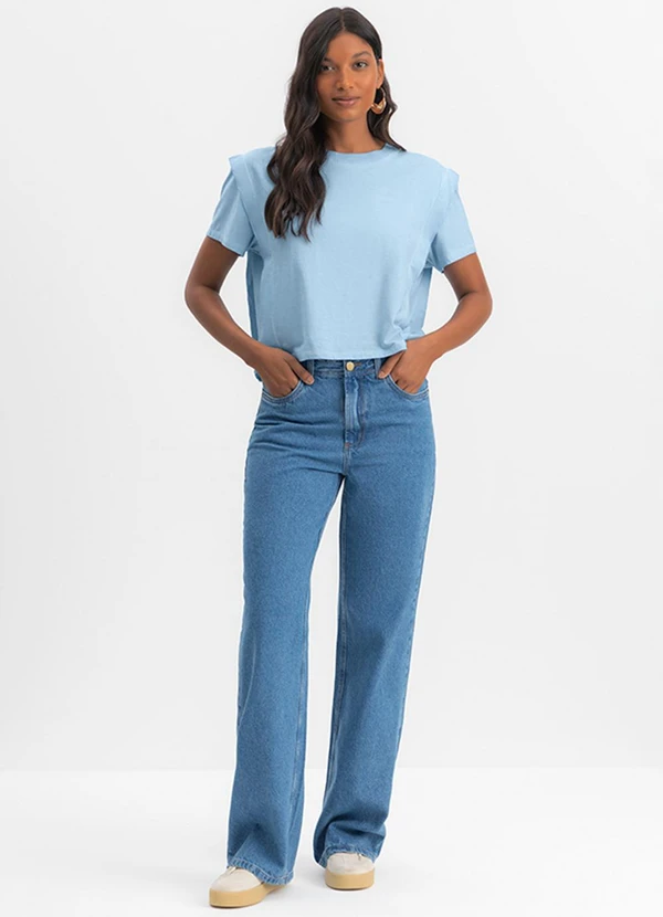 Essendi - Blusa Feminina em Meia Malha Azul 3