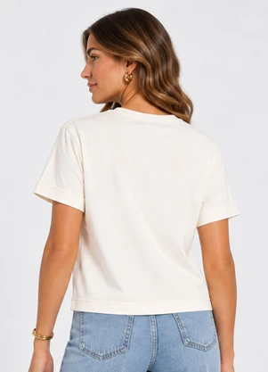 Infinita Cor - Blusa Feminina em Meia Malha Bege - INFINITA COR