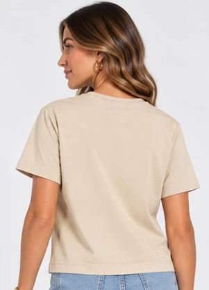 Infinita Cor - Blusa Feminina em Meia Malha Bege - INFINITA COR