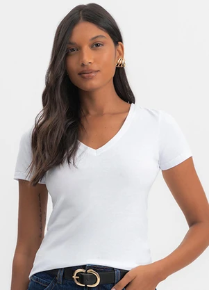 Essendi - Blusa Feminina em Meia Malha Branco - ESSENDI