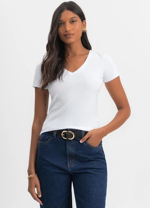 Essendi - Blusa Feminina em Meia Malha Branco - ESSENDI