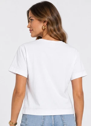 Infinita Cor - Blusa Feminina em Meia Malha Branco - INFINITA COR