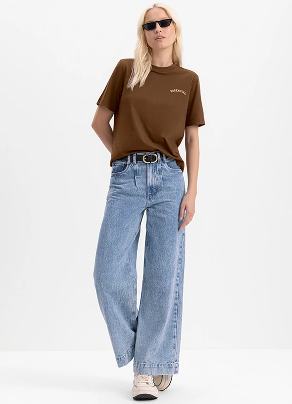 Essendi - Blusa Feminina em Meia Malha Estampada Marrom 3