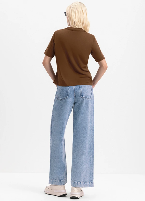 Essendi - Blusa Feminina em Meia Malha Estampada Marrom 4