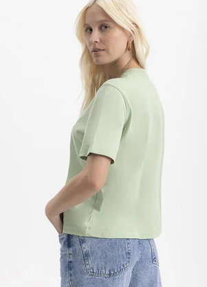 Essendi - Blusa Feminina em Meia Malha Estampada Verde - ESSENDI