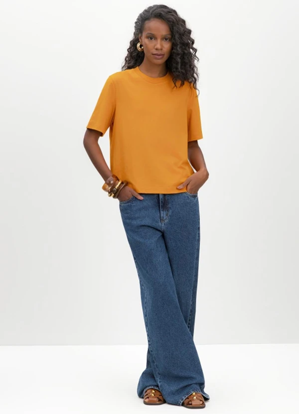 Essendi - Blusa Feminina em Meia Malha Laranja