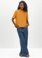 Essendi - Blusa Feminina em Meia Malha Verde - variação: Laranja