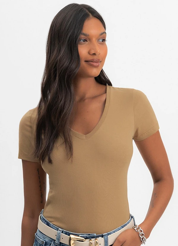 Essendi - Blusa Feminina em Meia Malha Marrom 1