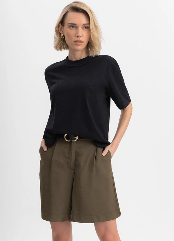 Essendi - Blusa Feminina em Meia Malha Preto 2